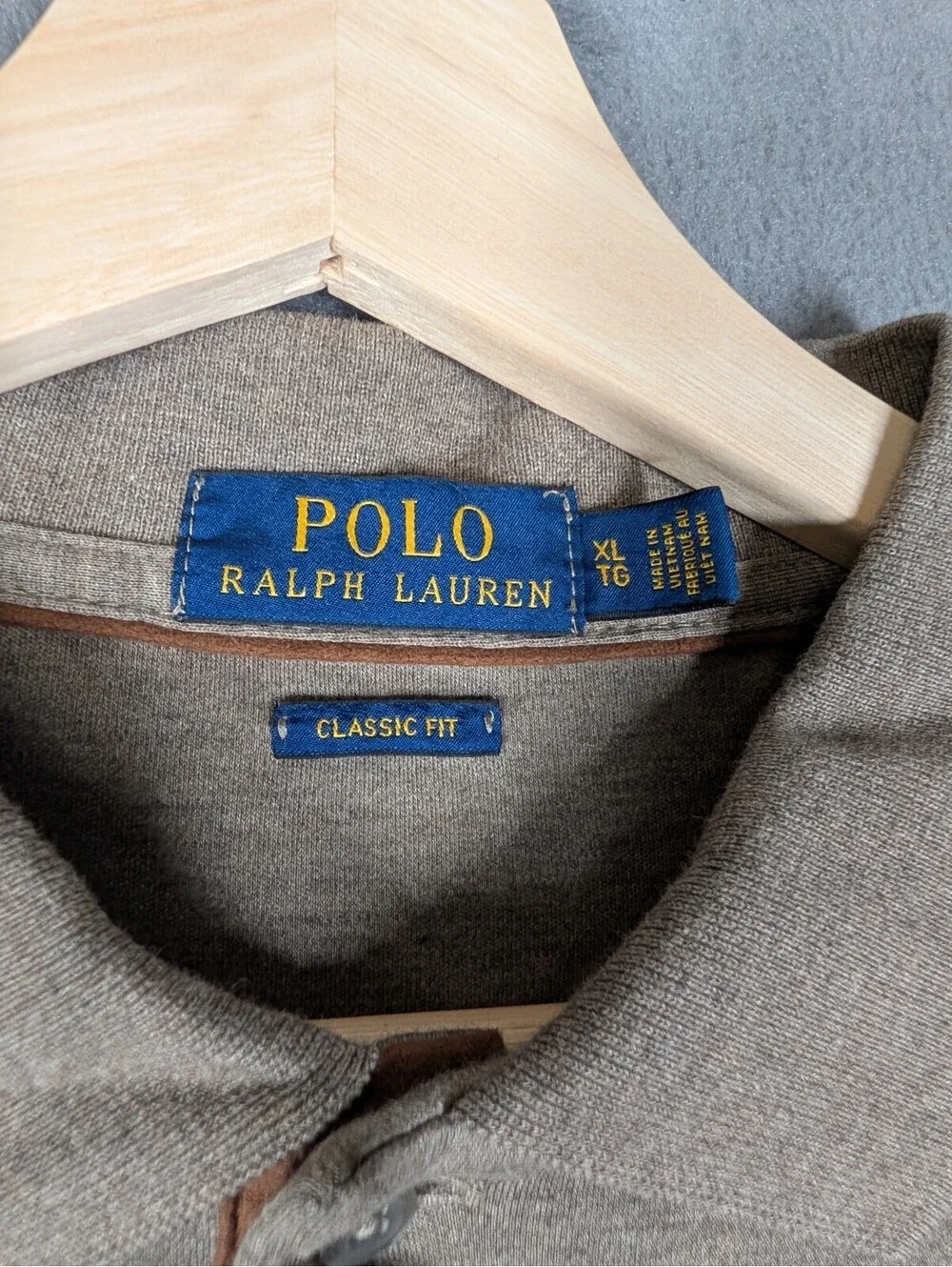 Polo Ralph Lauren Mens XL Gray Long Sleeve Pony Rugby Polo Shirt Classic Cotton